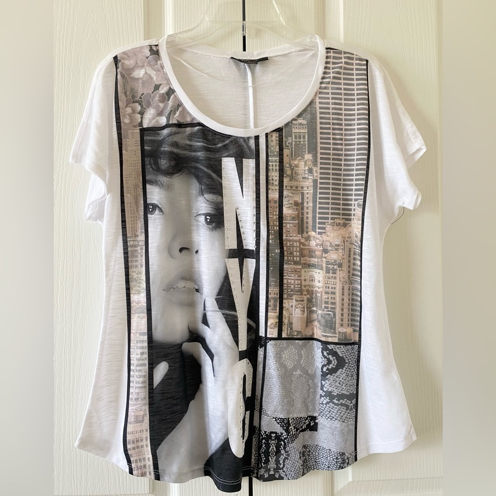 Style & Co Short-Sleeve Top - White